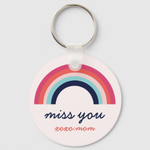 Miss You Rainbow in Blue and Pink Personalized Schlüsselanhänger