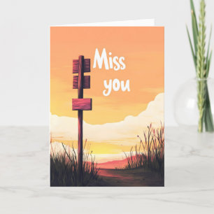 Miss You Sunset Feiertagskarte