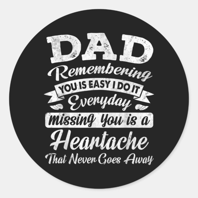 Miss you Vater ist ein Engel in der Himmelswelt Li Runder Aufkleber (Vorderseite)