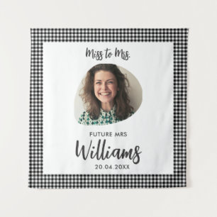 Miss zu Mrs Banner Boho Brautparty Wandteppich