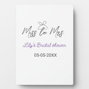 Miss zu Mrs Brautparty Namen Datum Jahr Bogen Fotoplatte