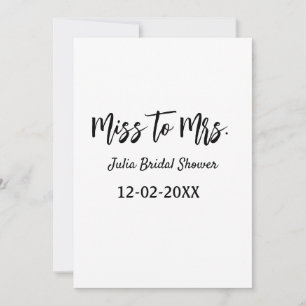 Miss zu Mrs Brautparty stilvoll einfache Namen hin Einladung