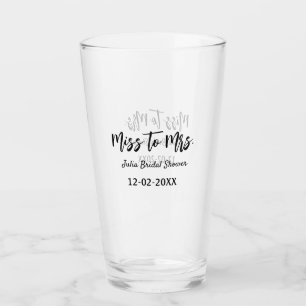 Miss zu Mrs. Brautparty stylish simple add name Glas
