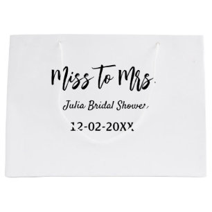 Miss zu Mrs. Brautparty stylish simple add name Große Geschenktüte
