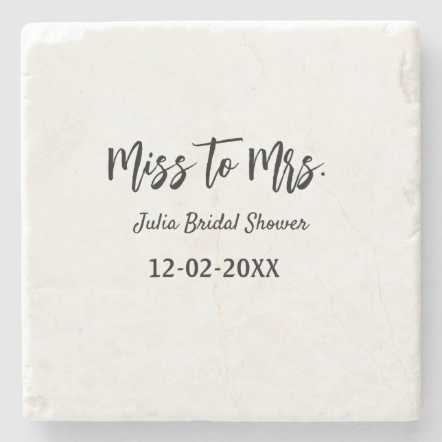 Miss zu Mrs. Brautparty stylish simple add name Steinuntersetzer (Vorderseite)