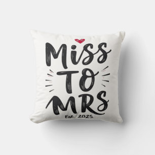 Miss zu Mrs Est. 2025 Heirat Ehemann Ehefrau Paar Kissen