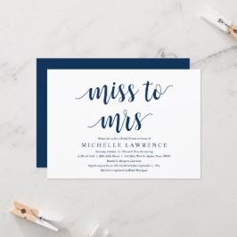 Miss zu Mrs., Moderne Brautparty Celebration Invi Einladung