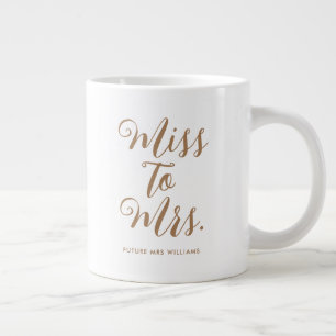 Miss zu Mrs Moderne Hochzeit Dusche Jumbo-Tasse