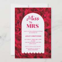 Miss zu Mrs. Rote Rosen Arch Brautparty