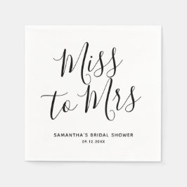 Miss zu Mrs Simple Chic Boho Theme Brautparty Serviette