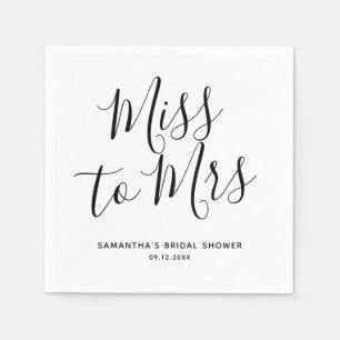 Miss zu Mrs Simple Chic Boho Theme Brautparty Serviette