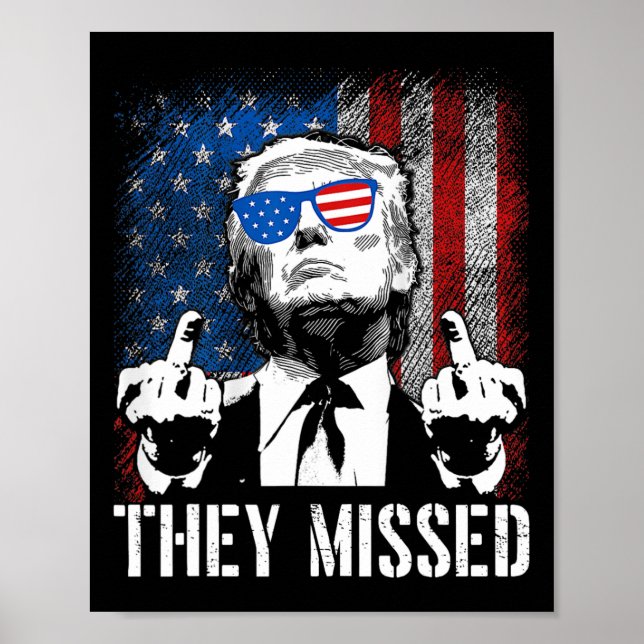 Missed Donald Trump Shot Trump 2024 US American Fl Poster (Vorne)