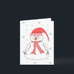 Misses Snowman Snowing Whimsical Primitive Art Feiertagskarte<br><div class="desc">Eine glückliche Misses Snowman oder Schneemünde steht im Schnee und lächelt den vorbeifahrenden Menschen zu. Dieses Kartendesign wäre ideal für hübsche jede Gelegenheit,  die Sie gewollt,  um ein Lächeln jemandem den Weg zu schicken. Fügen Sie Text hinzu und machen Sie es für einen besondere Anlass wie Weihnachten oder Geburtstag.</div>