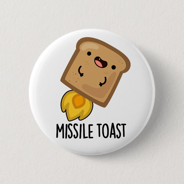 Missile Toast Funny Mistletoe Puns Button (Vorderseite)