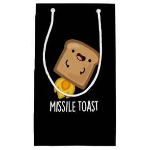 Missile Toast Funny Mistletoe Puns Dark BG Kleine Geschenktüte