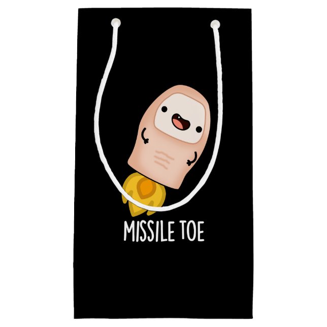 Missile Toe Funny Mistletoe Pun Dark BG Kleine Geschenktüte (Vorderseite)