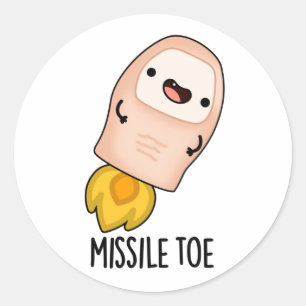 Missile Toe Funny Mistletoe Pun Runder Aufkleber