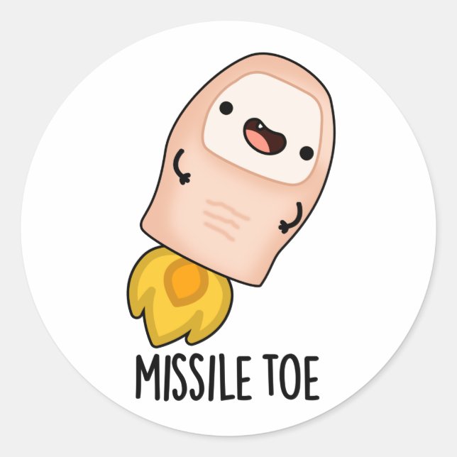 Missile Toe Funny Mistletoe Pun Runder Aufkleber (Vorderseite)