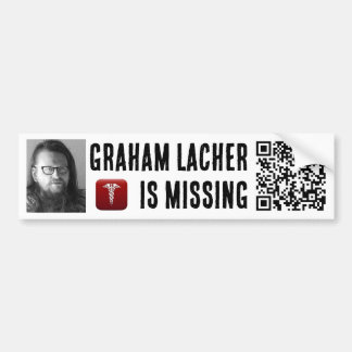 MISSING GRAHAM LACHER BUMPER STICKER AUTOAUFKLEBER