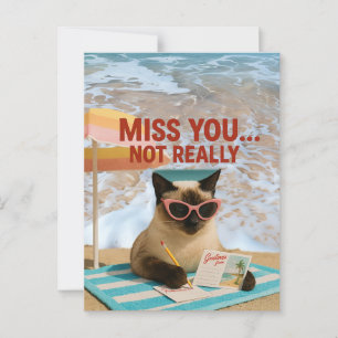 Missing You Cat est sur la carte postale de la pla