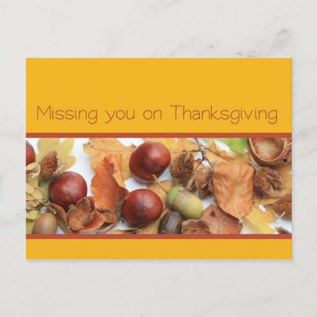 missing you  thanksgiving foliage feiertagspostkarte (Vorderseite)
