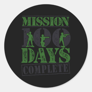 Mission 100 Tage Komplettes Gam der Militärarmee Runder Aufkleber