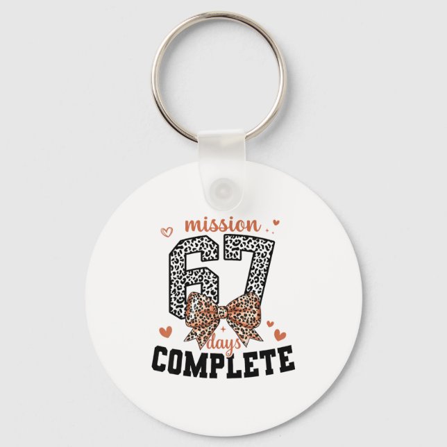 Mission 67 Days Complete Back To School Bow Leopar Schlüsselanhänger (Vorderseite)