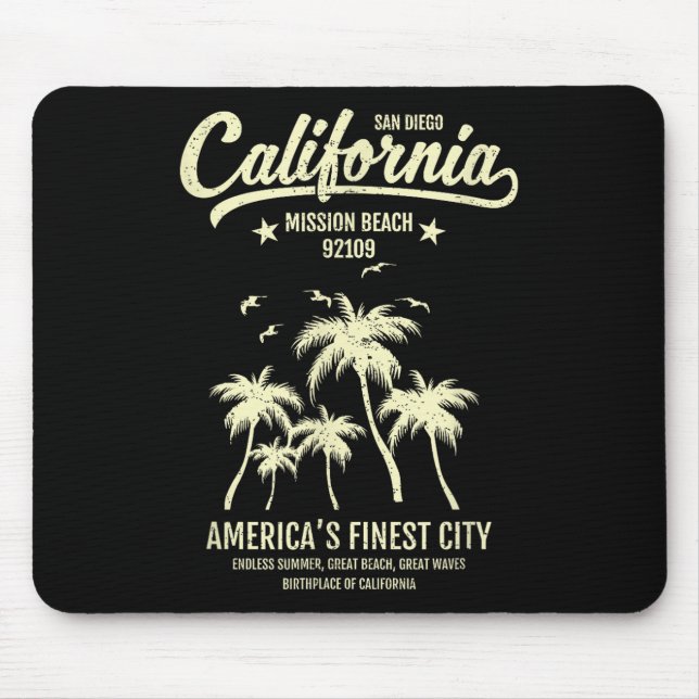 Mission Beach Ca 92109 Sommerurlaub San Diego C Mousepad (Vorne)