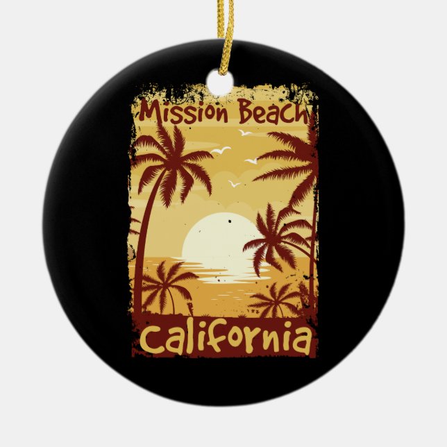 Mission Beach California Keramik Ornament (Vorne)