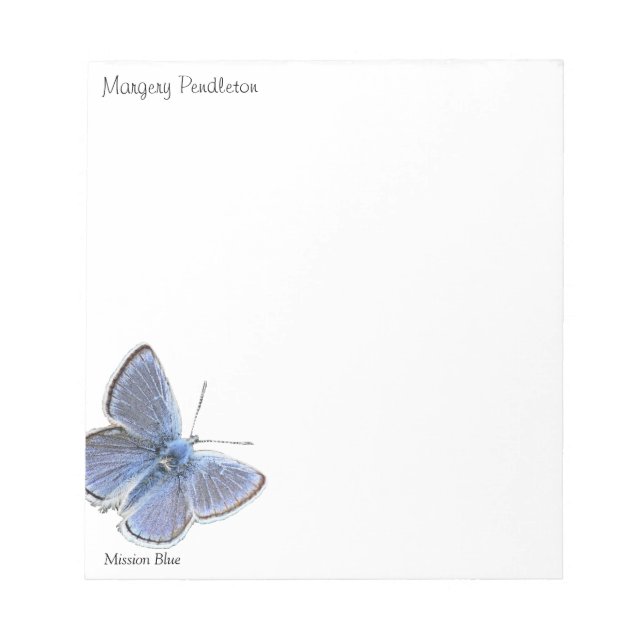 Mission Blue Butterfly Custom Notizblock (Vorderseite)