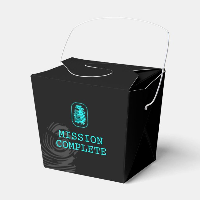 Mission Complete Spy-Party Geschenkschachtel (Vorderseite)