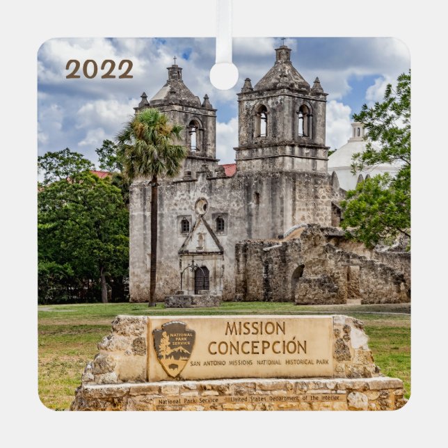 Mission Concepción, Square Metal Ornament (Vorderseite)