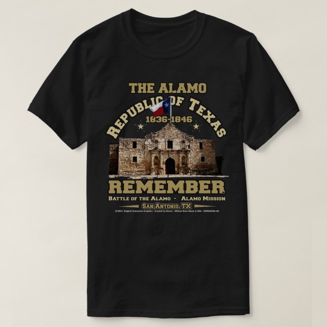 Mission der Republik Texas Alamo T-Shirt (Design vorne)