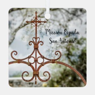 Mission Espada, schmiedeeisernes Kreuz, Ornament Aus Metall