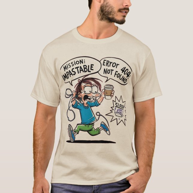 Mission Impastastable Funny Cartoon T - Shirt (Vorderseite)