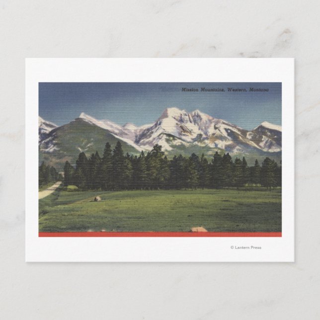Mission Mountain View in MontanaMontana Postkarte (Vorderseite)