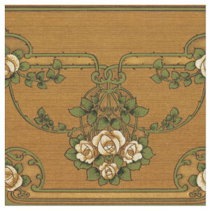 Mission oder Art Nouveau Style Rose Bouquets Friez Stoff