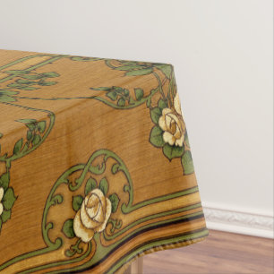 Mission oder Art Nouveau Style Rose Bouquets Friez Tischdecke
