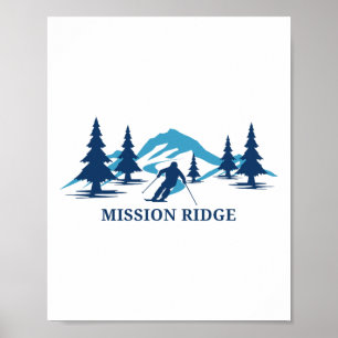 Mission Ridge Washington Skigebiet Skifahren Skifa Poster
