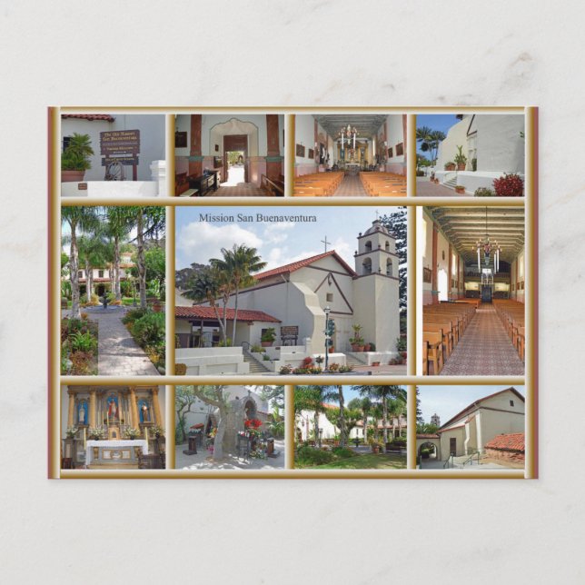 Mission San Buenaventura Postkarte (Vorderseite)