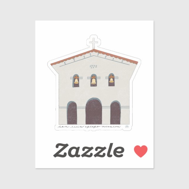 Mission San Luis Obispo de Tolosa Sticker (Blatt)