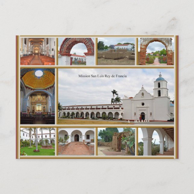 Mission San Luis Rey Postkarte (Vorderseite)
