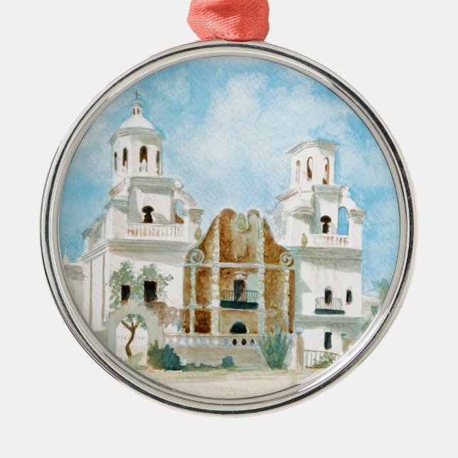 Mission San Xavier del Bac Silbernes Ornament (Vorne)