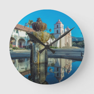 Mission Santa Barbara Runde Wanduhr