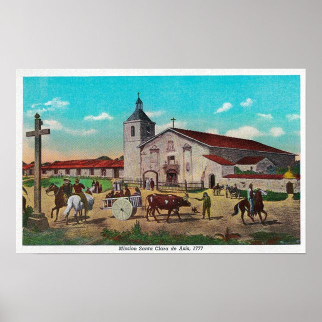 Mission Santa Clara de AsisSanta Clara, CA Poster (Vorne)