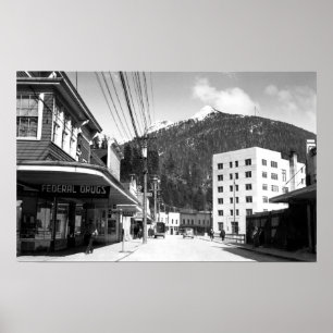Mission Street in the center of Ketchikan Poster