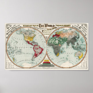 Missionarische Weltkarte Poster