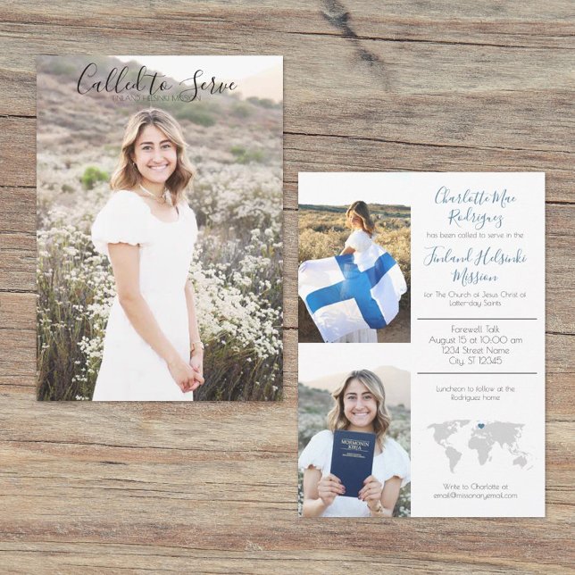 Missionary Announcement Blue Einladung (Von Creator hochgeladen)