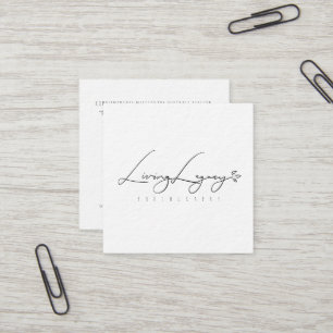 MISSIONSporträt-KARTE Goldbürste Minimalistisc Quadratische Visitenkarte