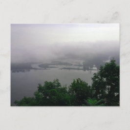 Missippi River neblig Morgenpostkarte, Kürbis Postkarte